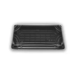 bandeja-sushi-negra-pet--tapa-160x91x20-mm ENVASE SUSHI PET CON TAPA(50UND)